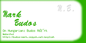 mark budos business card